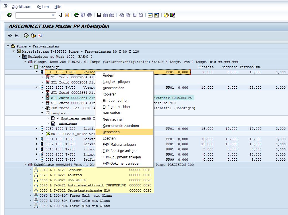 Screenshot Arbeitsplan Cockpit