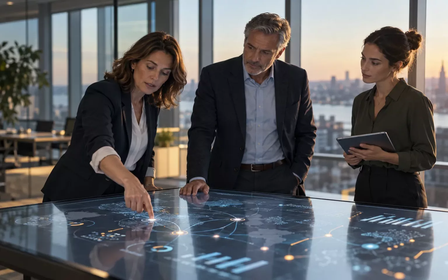 Drei Personen analysieren Unified Product Data