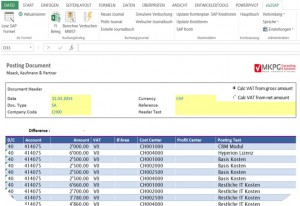 EXCEL automtisch in SAP FI buchen Screenshot