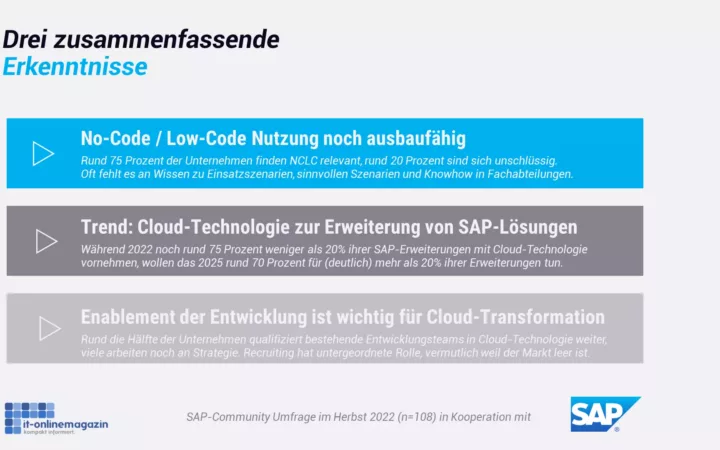 Nutzung von No-Code und Low-Code mit SAP noch ausbaufähig