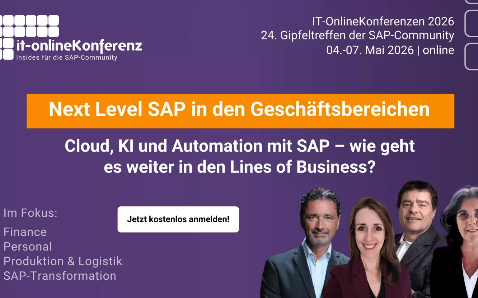 Next Level SAP in den Geschäftsbereichen – wie geht es weiter mit Cloud und KI? | ITOK26