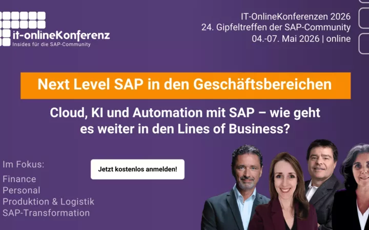 Next Level SAP in den Geschäftsbereichen – wie geht es weiter mit Cloud und KI? | ITOK26